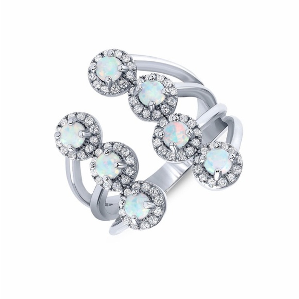 New Real 925 Sterling Silver Opal Ring sizes 6 7 8 9 10 11